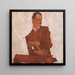 Portrait Painting of Arthur Roessler - Egon Schiele — framed artwork on a wall