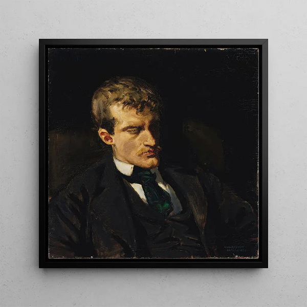 Portrait Painting of Edvard Munch - Akseli Gallen-Kallela — framed artwork on a wall