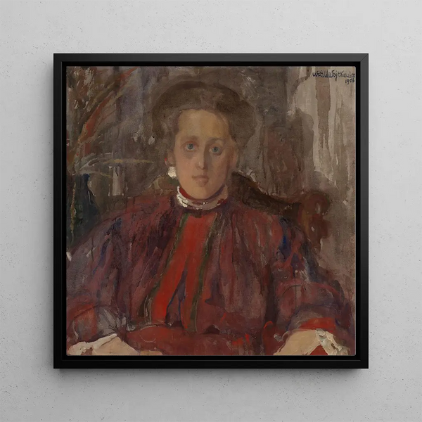 Portrait of Eliza Pareska née Mhleisen - Witold Wojtkiewicz — framed artwork on a wall