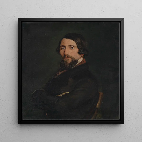 Portrait of a Man - Francesco Hayez — framed artwork on a wall