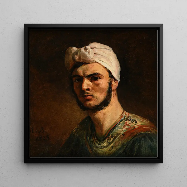 Portrait of a Calabrian - Jacques-Raymond Brascassat — framed artwork on a wall