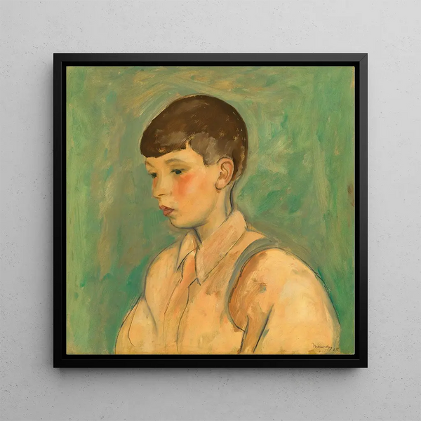 Portrait of a Boy - Bernard Meninsky — framed artwork on a wall