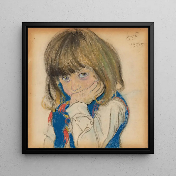 Portrait of a Boy - Stanisław Wyspiański — framed artwork on a wall