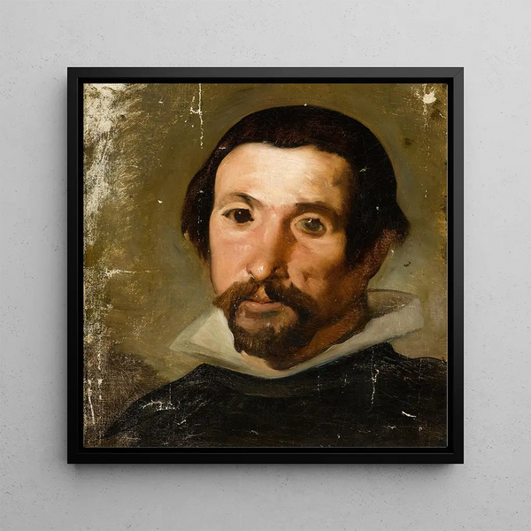 Portrait of a Man - Follower of Diego Velázquez — framed artwork on a wall