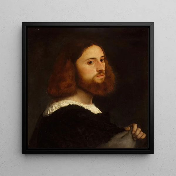 Portrait of a Man - Titian — framed artwork on a wall