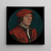 Portrait of a man in a red cap - Hans Holbein the Younger — framed artwork on a wall
