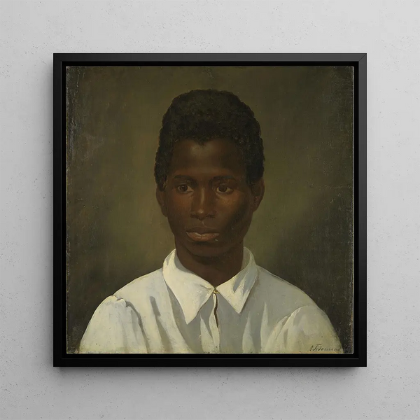 Portrait of a Young Man - Adolph Tidemand — framed artwork on a wall