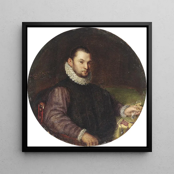 Portrait of a Young Man - Lavinia Fontana — framed artwork on a wall