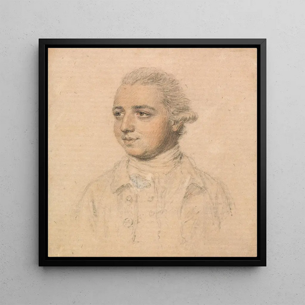 Portrait of a young man captured on the spot turned to the left - John Smart — framed artwork on a wall