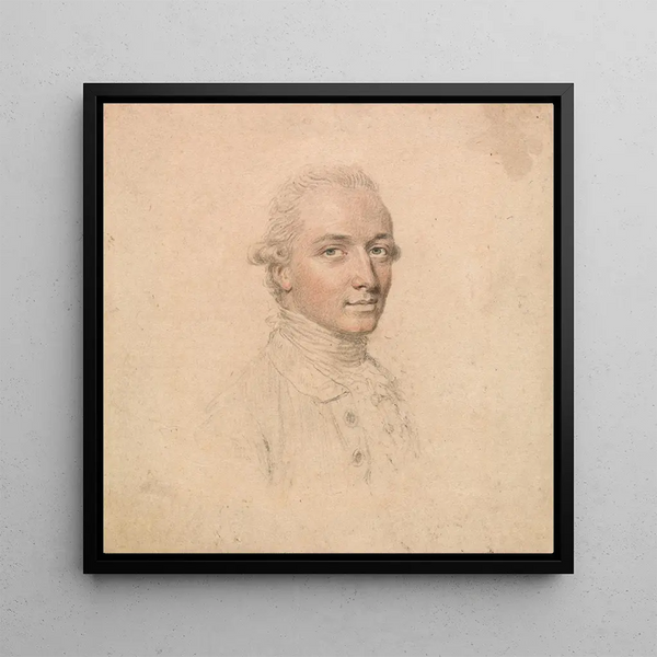 Portrait of a young man captured on the spot, turned to the right - John Smart — framed artwork on a wall