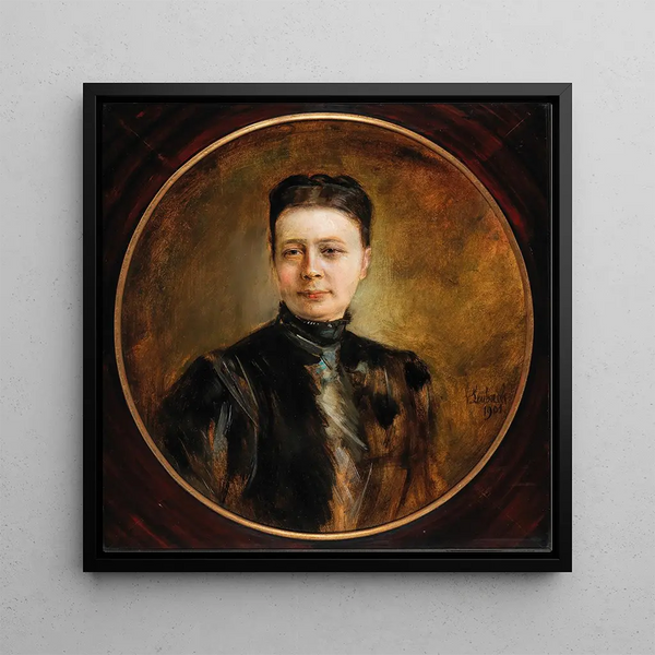 Portrait of a Lady - Franz von Lenbach — framed artwork on a wall
