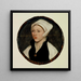 Portrait of a young woman with a white headdress - Hans Holbein the Younger — wall display of the artwork