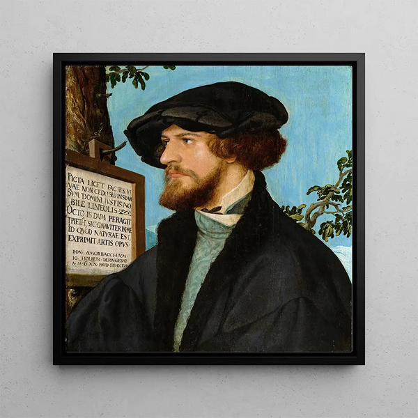 Portrait Painting of Bonifacius Amerbach - Hans Holbein the Younger — framed artwork on a wall