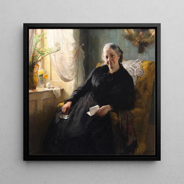 Portrait of Cecilie Trier née Melchior - Bertha Wegmann — framed artwork on a wall