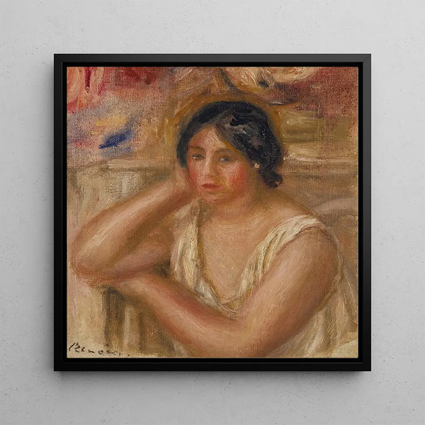 Portrait of Gabrielle - Pierre-Auguste Renoir — framed artwork on a wall