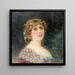 Portrait painting of Gabrielle Robinne, member of the Comédie-Française in the role of Elmire from Tartuffe - Louis Édouard Fournier — framed artwork on a wall