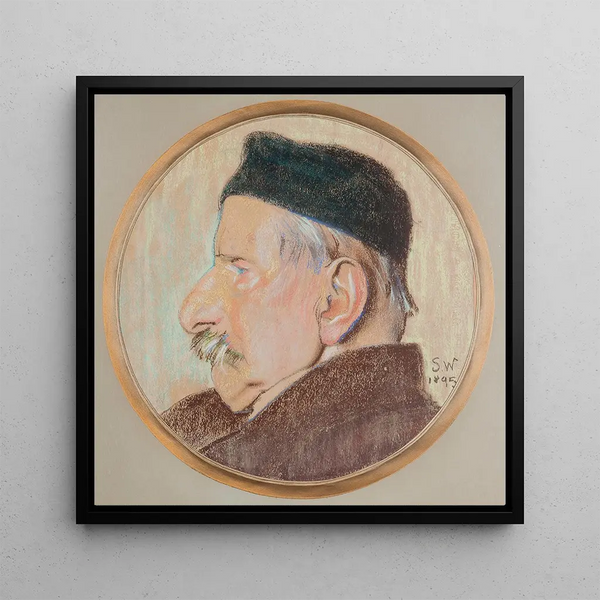 Portrait of Kazimierz Stankiewicz, the artist's uncle - Stanisław Wyspiański — framed artwork on a wall