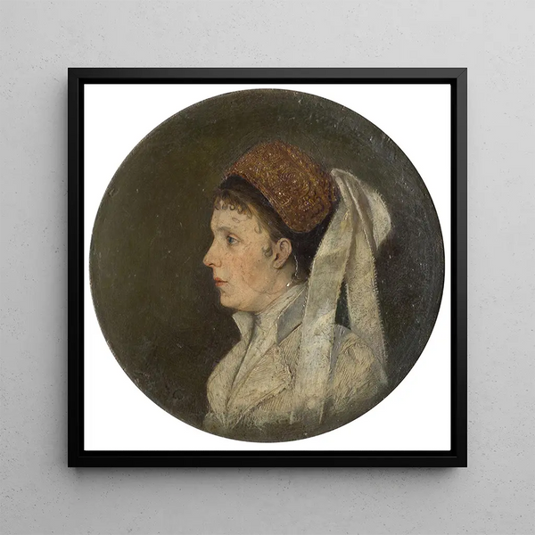 Portrait of Louise Maurer, the artist's mother - Serafin Maurer — framed artwork on a wall