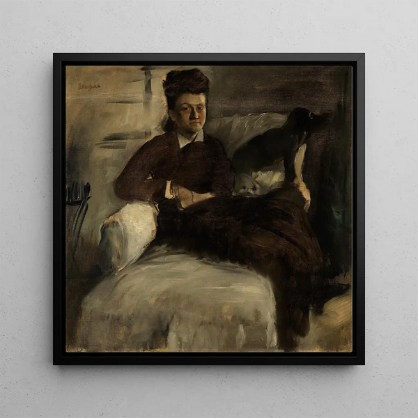 Portrait of Madame Jeantaud - Edgar Degas — framed artwork on a wall