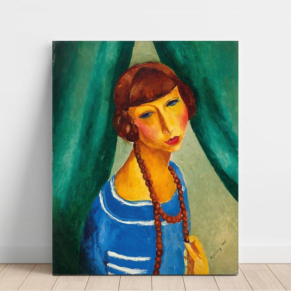 Reproduction of the painting Portrait painting of Marguerite Gros, sister of Mrs. Renée Kisling - Moïse Kisling