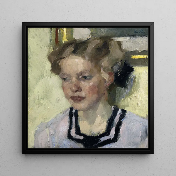 Portrait of Mina Hasch - Leo Putz — framed artwork on a wall