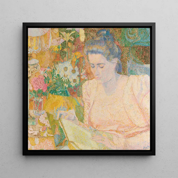 Portrait of Mrs. Marie Jeannette de Lange - Jan Toorop — framed artwork on a wall