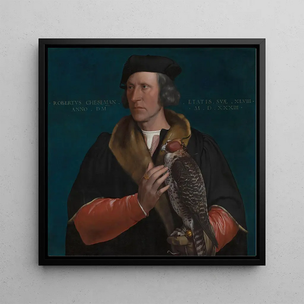 Portrait painting of Robert Cheseman - Hans Holbein the Younger — framed artwork on a wall