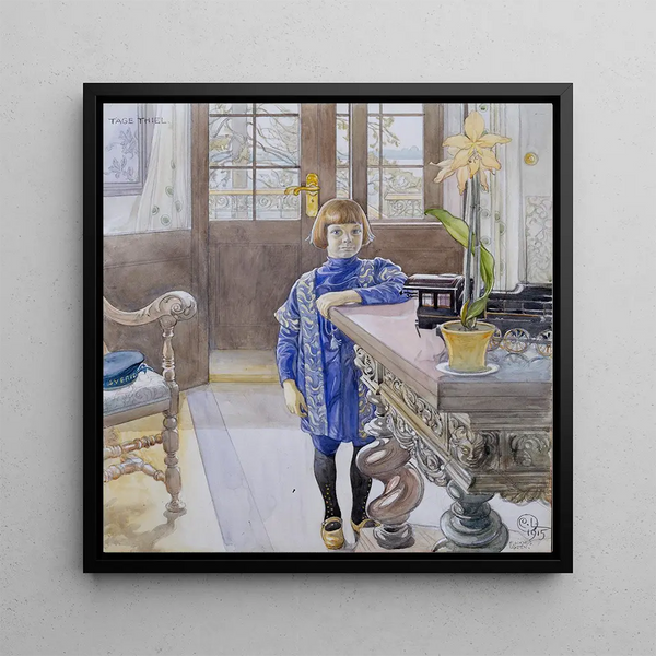 Portrait Painting of Tage Thiel - Carl Larsson — framed artwork on a wall
