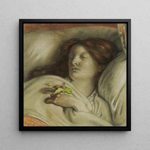 Portrait of Emma Madox Brown Convalescent - Ford Madox Brown — framed artwork on a wall