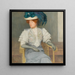 Portrait of a lady with a green feather hat and bow - Friedrich König — wall display of the artwork