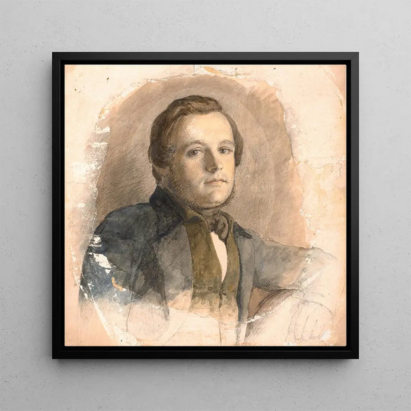 Portrait painting of mand - P C Skovgaard — framed artwork on a wall