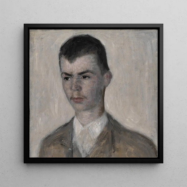 Portrait of the artist's brother Svend Hammershøi - Vilhelm Hammershøi — framed artwork on a wall