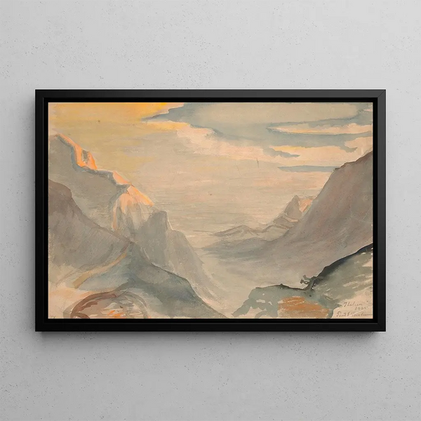 Italian mountain landscape - Poul Simon Christiansen — framed artwork on a wall