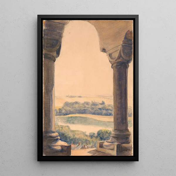View from the south tower of Viborg Cathedral - Poul Simon Christiansen — framed artwork on a wall