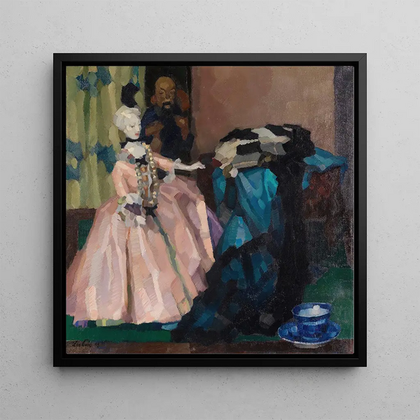 White Doll Painting - Leo Putz — framed artwork on a wall