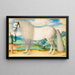 Gray Stallion with Piebald Markings Attached in a Landscape - Prague School — framed artwork on a wall