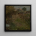 Prairie in the background with a peasant house - Hans Thoma — framed artwork on a wall