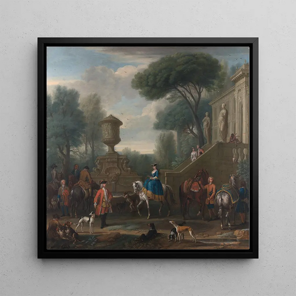 Preparation for Hunting - John Wootton — framed artwork on a wall