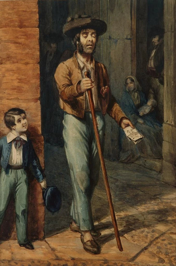 Popular Blind Painting in Cádiz - Prilidiano Pueyrredón — framed artwork on a wall