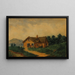 Landscape painting of a European farm - Prilidiano Pueyrredón — framed artwork on a wall