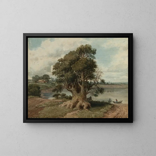 Landscape of the San Isidro Coast - Prilidiano Pueyrredón — framed artwork on a wall