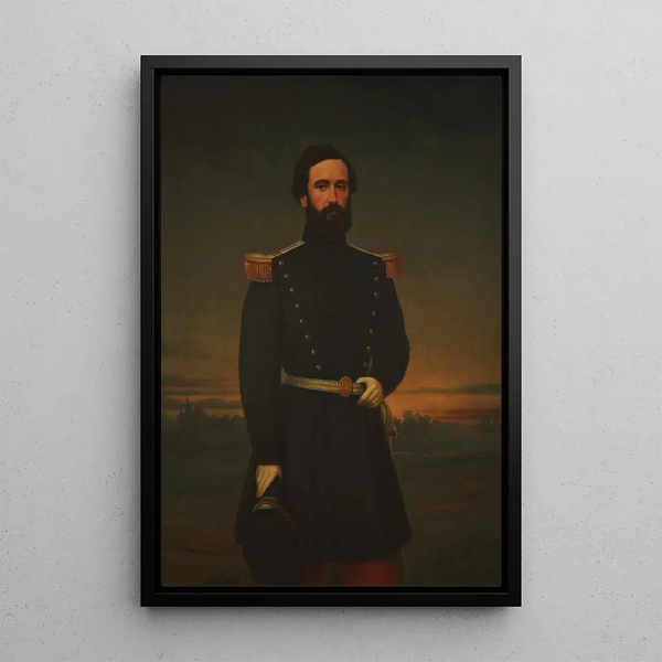 Portrait Painting of Don Alejandro Díaz - Prilidiano Pueyrredón — framed artwork on a wall