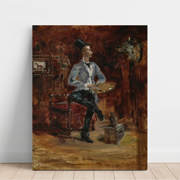 Reproduction of the painting Princeteau Painting in His Studio - Henri de Toulouse-Lautrec