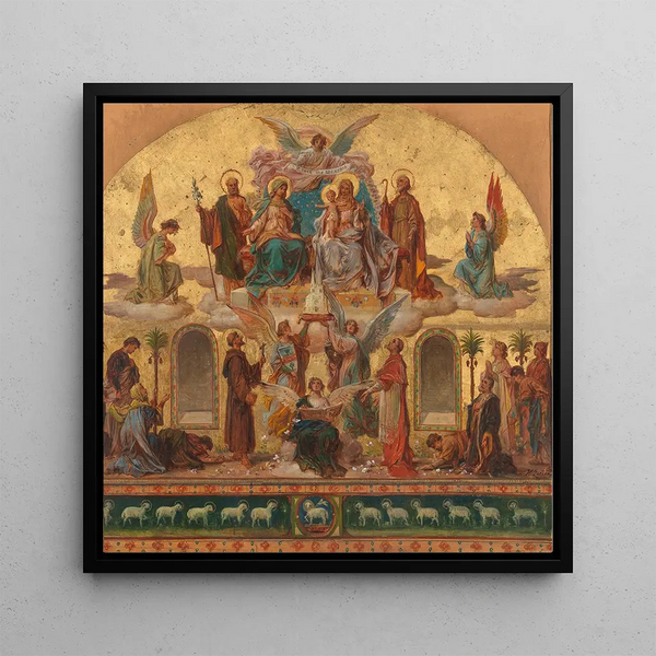 Project for the main work created in large dimensions in the Sainte-Anne parish church in Baumgarten, Vienna - Hans Zatzka — framed artwork on a wall