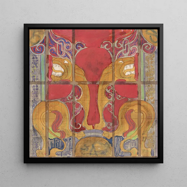 Project for a stained glass window for the music room of the ship JP Coen - Carel Adolph Lion Cachet — framed artwork on a wall