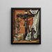 a trompe-l'œil still life with a bronze crucifix - Prospero Mallerini — framed artwork on a wall