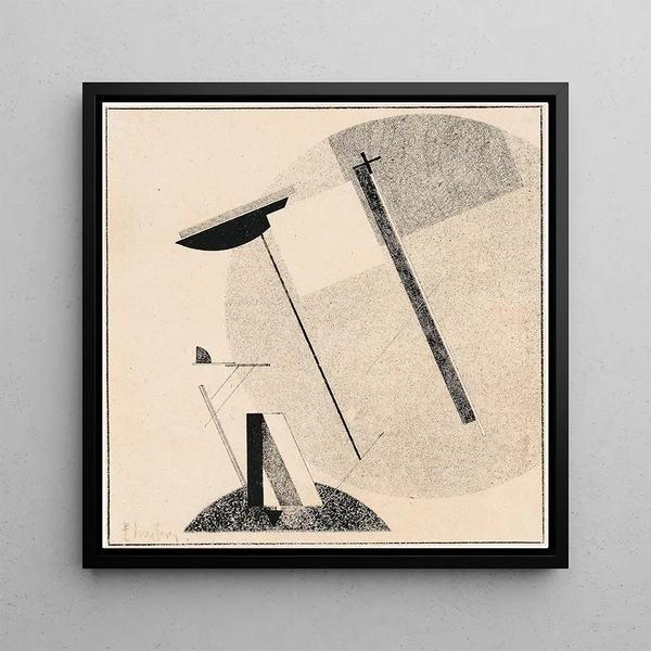 Proun 3A - El Lissitzky — framed artwork on a wall