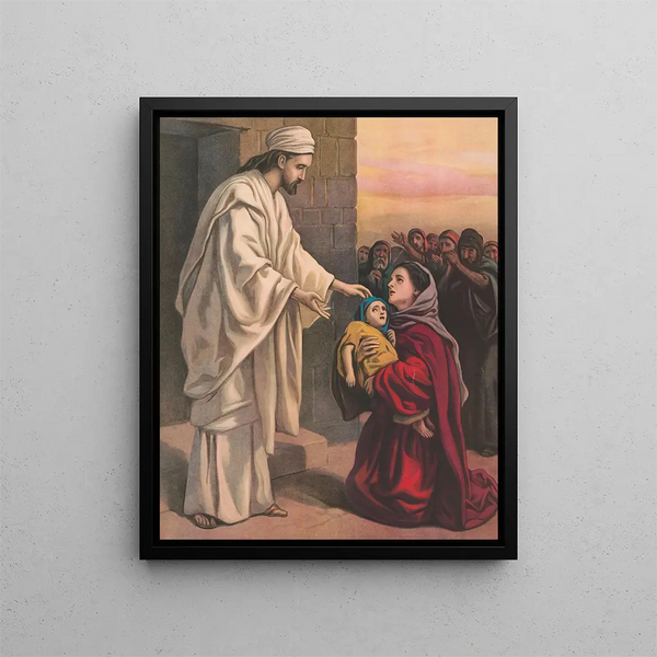 A Day of Miracles in Capernaum - Providence Lith & Co.. — framed artwork on a wall