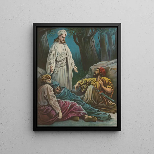 Jesus in Gethsemane - Providence Lith & Co. — framed artwork on a wall