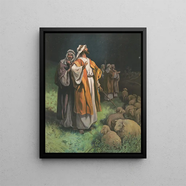 The Shepherds Find Jesus - Providence Lith & Co.. — framed artwork on a wall
